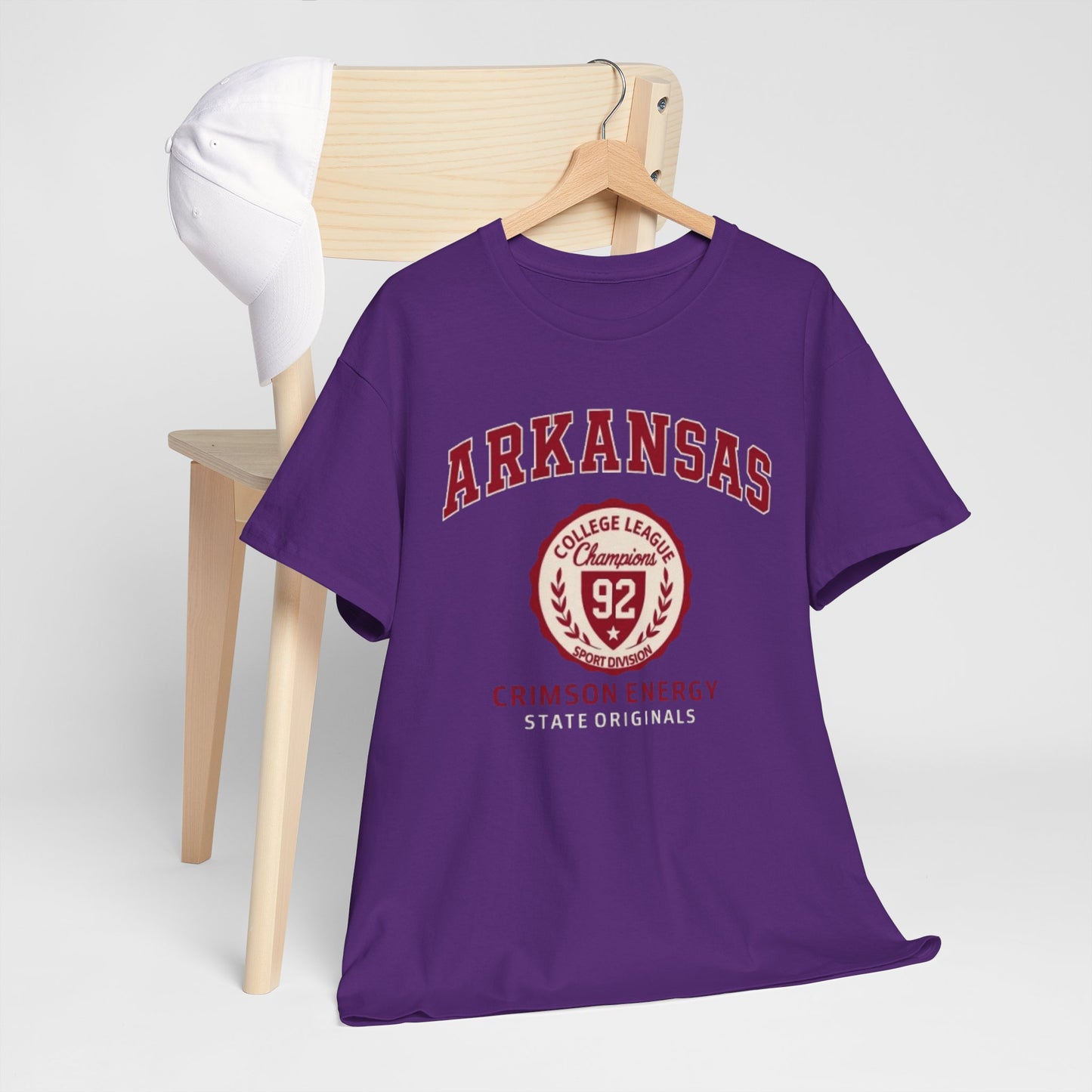 Arkansas Crimson Energy Vintage College T-Shirt โ Unisex Cotton Tee for Game Day, Casual Wear and Gift Inspiration