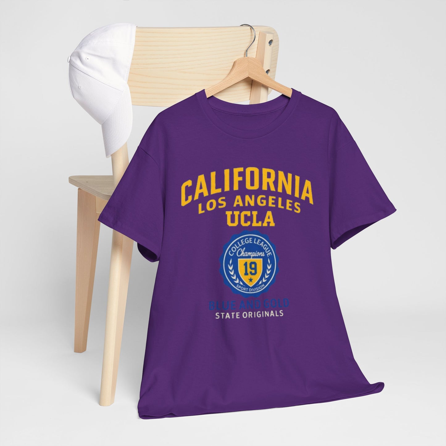 California Blue and Gold College T-Shirt โ UCLA-Inspired Unisex Cotton Tee for Game Day and Everyday Style