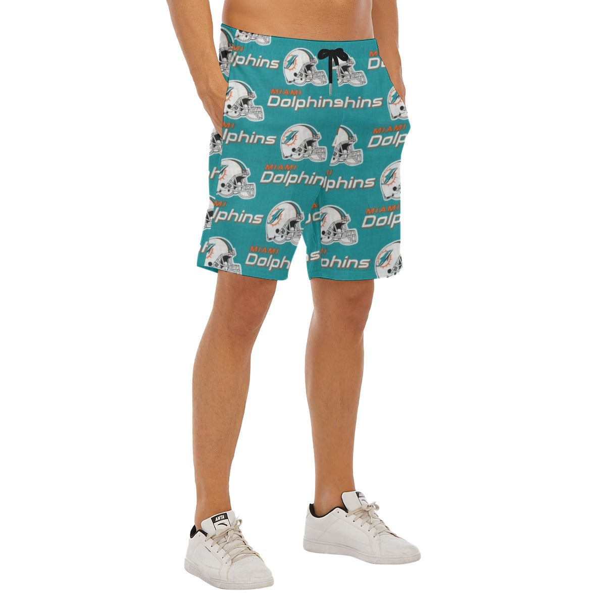 Miami Football Game Day All-Over Print Men's Beach Shorts With Elastic Waist