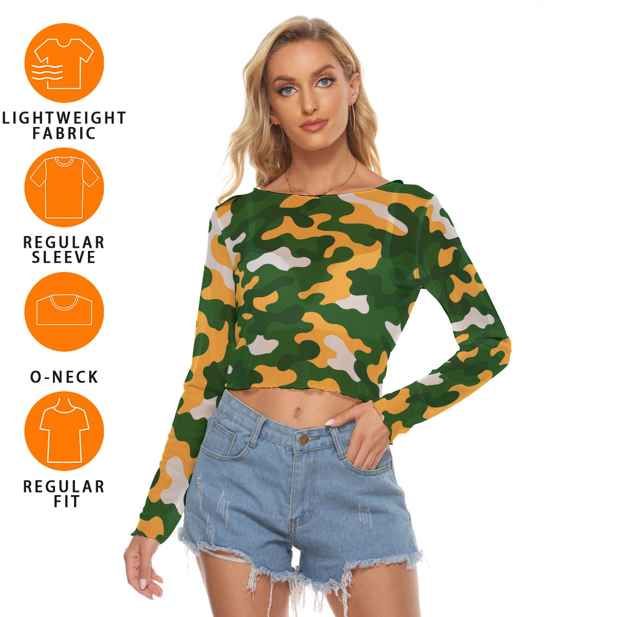 Green Bay Football Game Day All-Over Print Women's Mesh Long Sleeves T-shirt