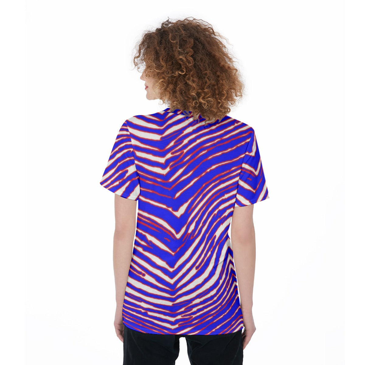 Buffalo Bills Zubaz Women's O-Neck T-Shirt|180 GSM Jersey