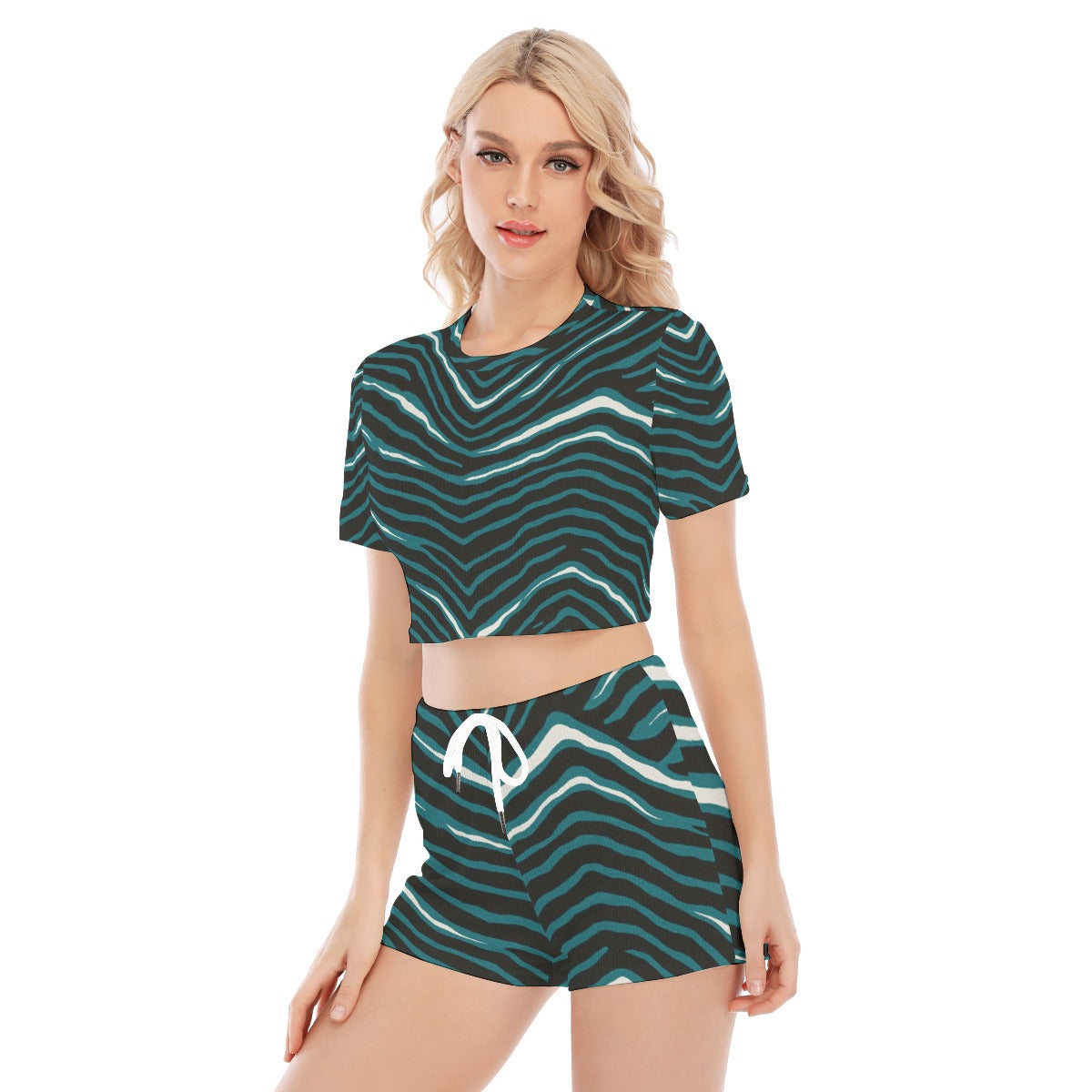 Philadelphia Football Game Day All-Over Print Women's O-neck T-shirt Shorts Suit