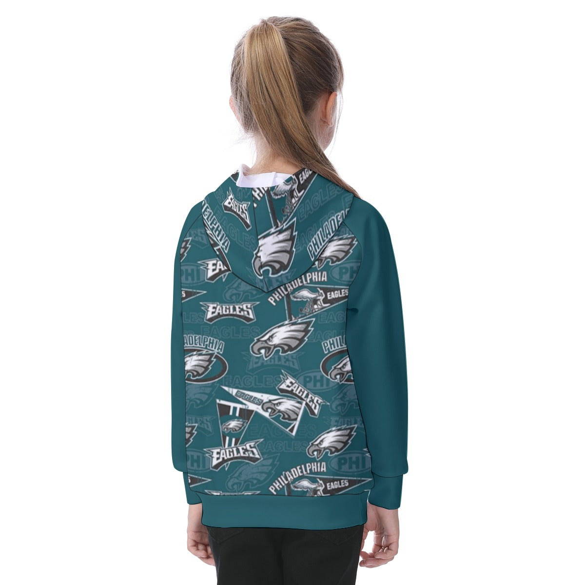 Philadelphia Football Game Day All-Over Print Kid's Raglan Pullover Hoodie