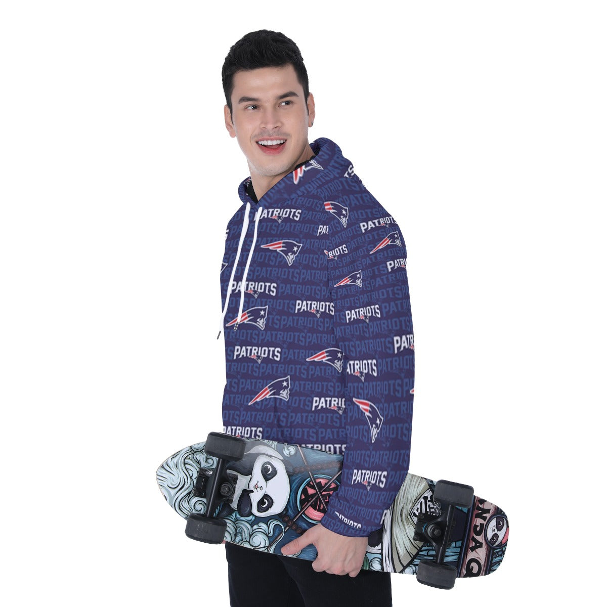 New England Football Game Day All-Over Print Men's Heavy Fleece Raglan Hoodie