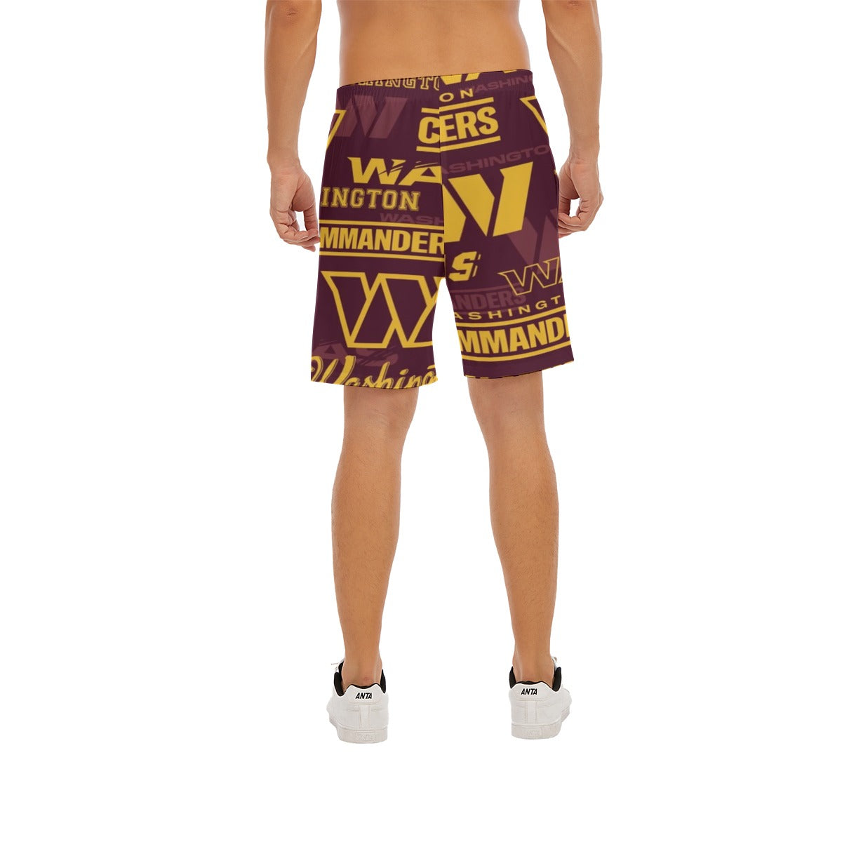 Washington Commanders Men's Beach Shorts With Elastic Waist