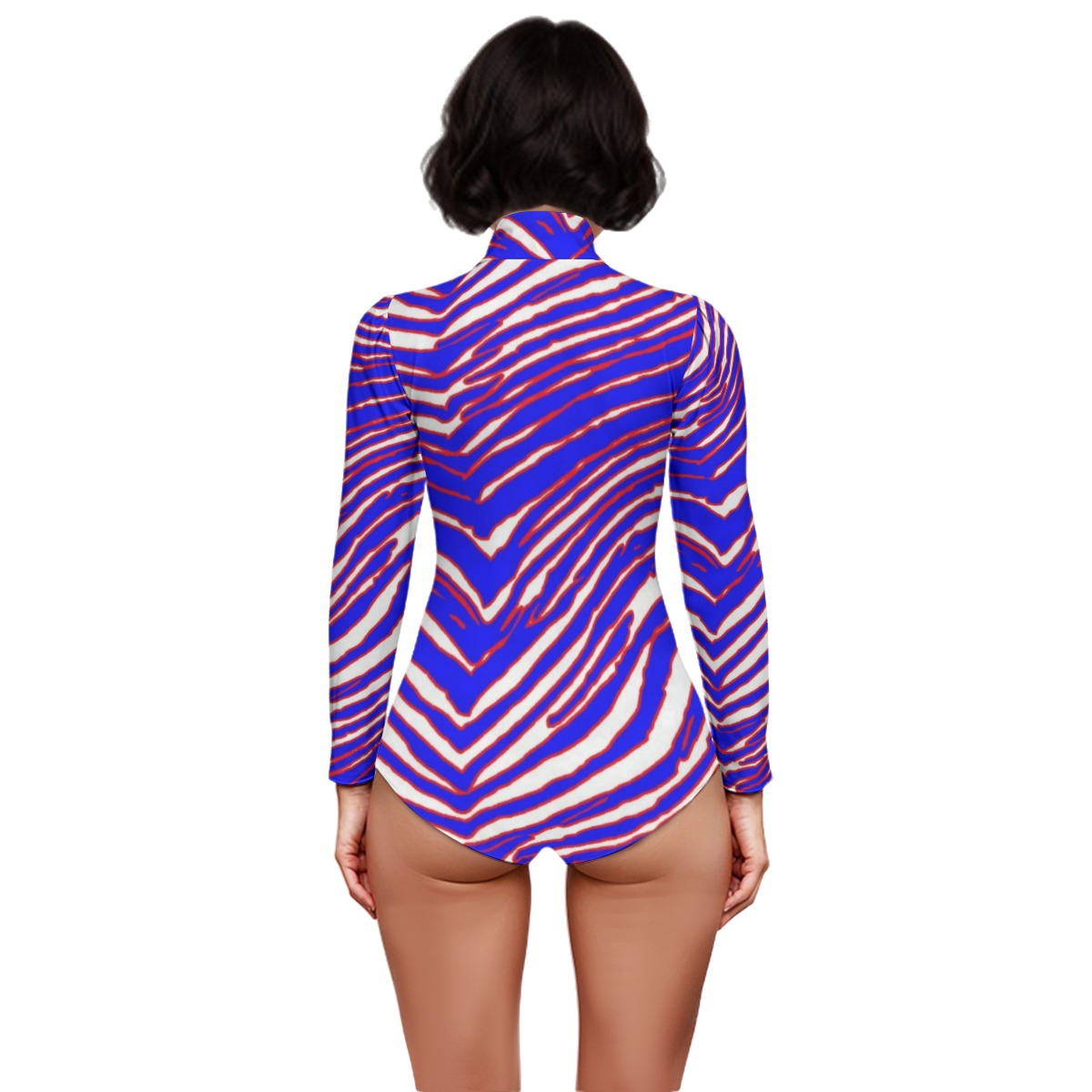 Buffalo Bills Zubaz women's puff sleeve bodysuit