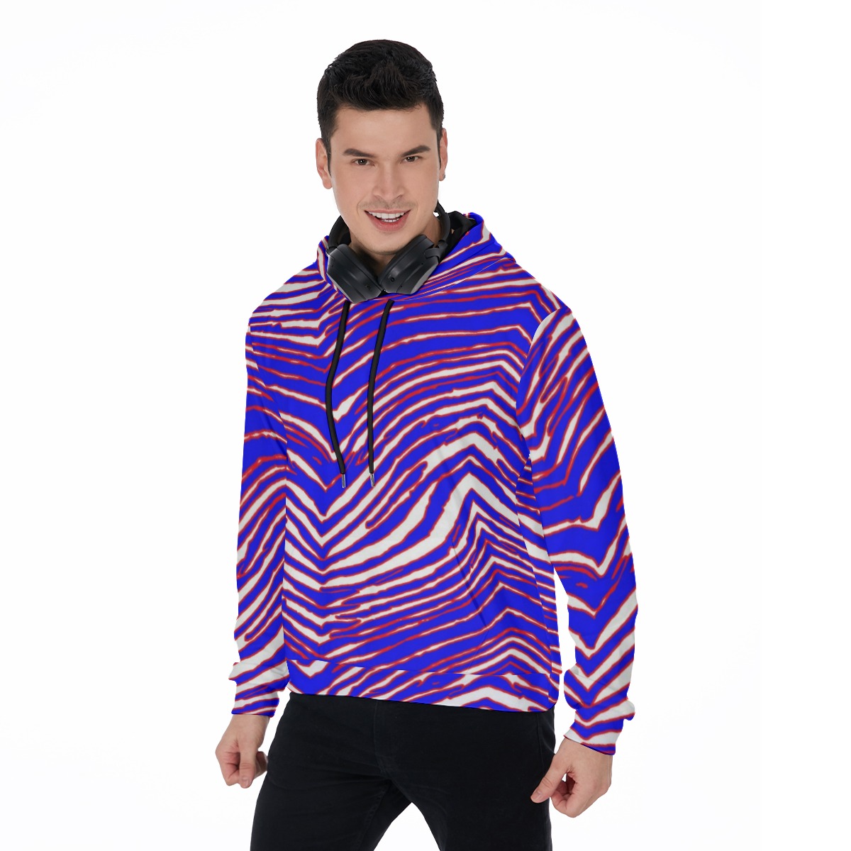 Buffalo Bills Zubaz Men's Mirco Fleece Hoodie
