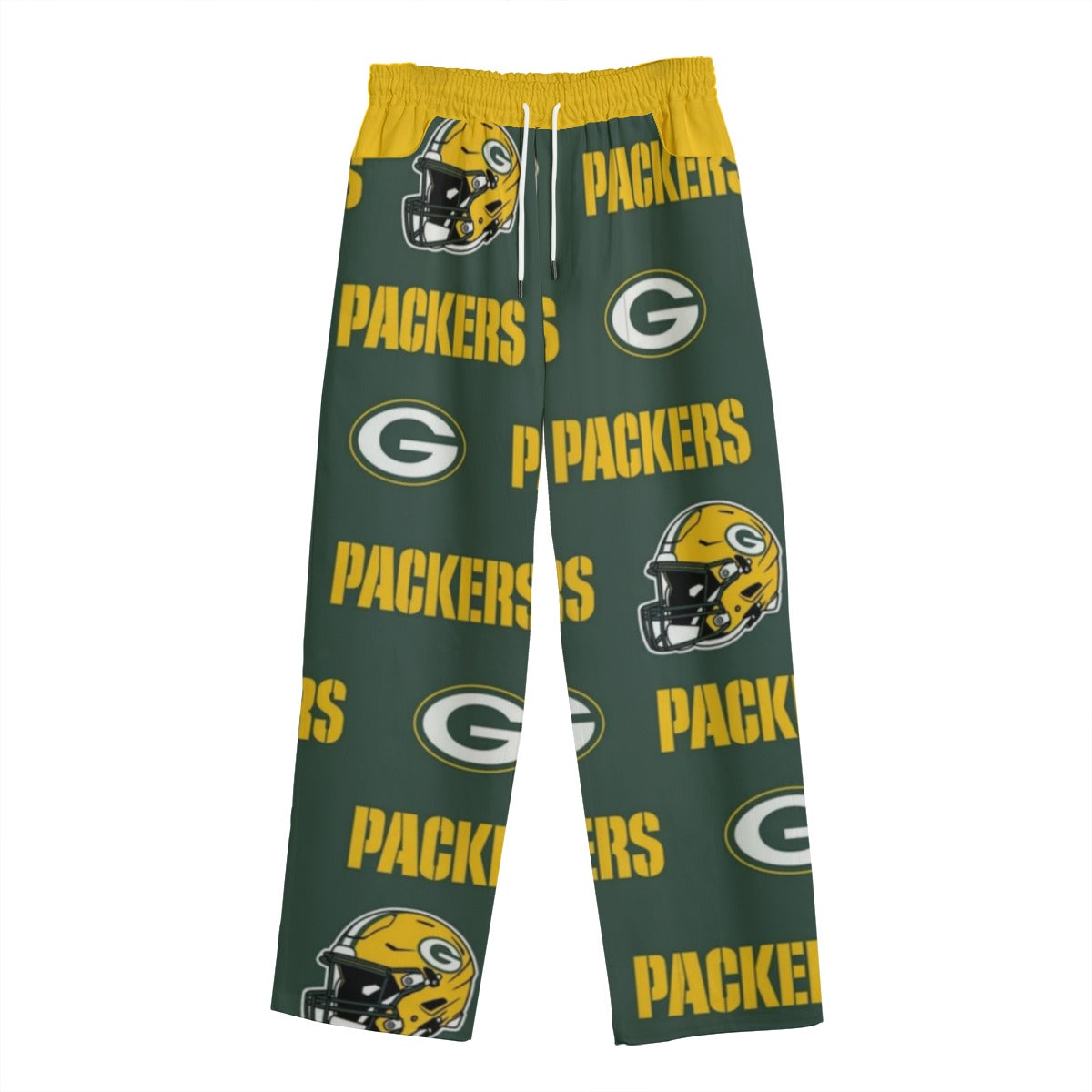 Green Bay Football Game Day All-Over Print Unisex Straight Casual Pants | 245GSM Cotton