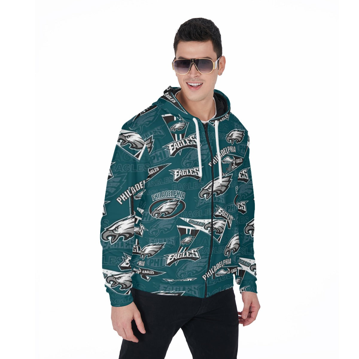 Philadelphia Football Game Day All-Over Print Zip Up Hoodie With Pocket