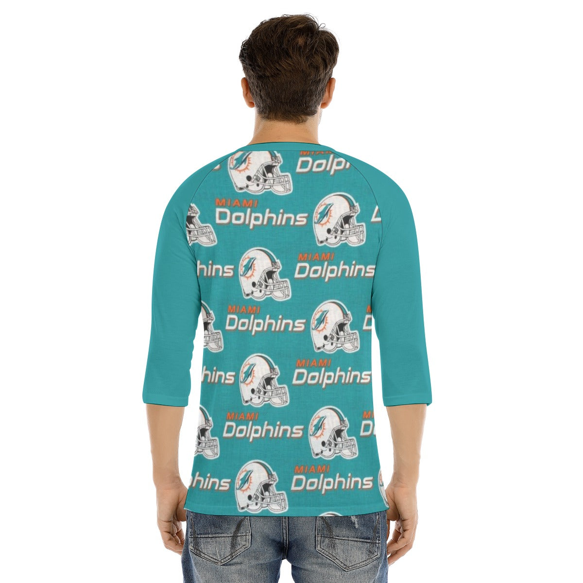 Miami Football Game Day All-Over Print Men's Bracelet Sleeve T-shirt With Button Closure