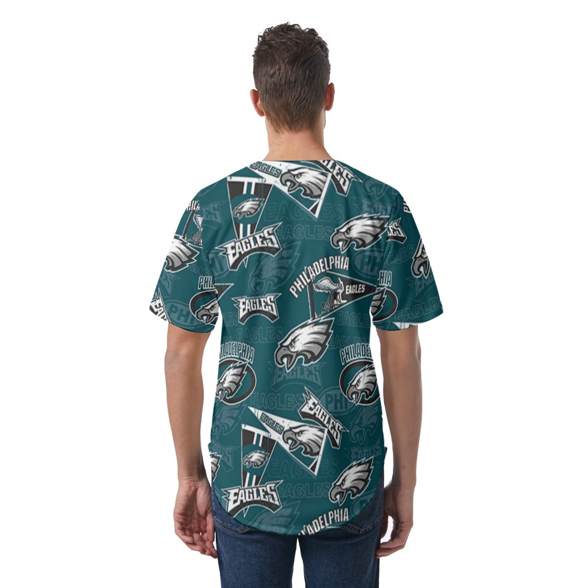 Philadelphia Football Game Day All-Over Print Men's Short Sleeve Baseball Jersey