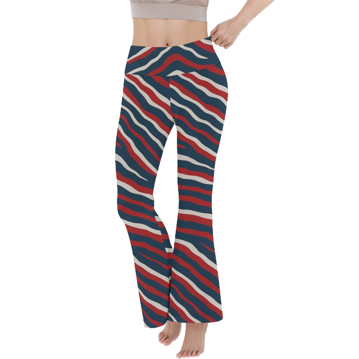 New England Football Game Day All-Over Print Women's Reversible High-Waisted Yoga Pants