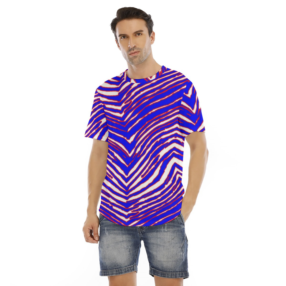 Buffalo Bills Zubaz Men's Short Sleeve Rounded Hem T-shirt