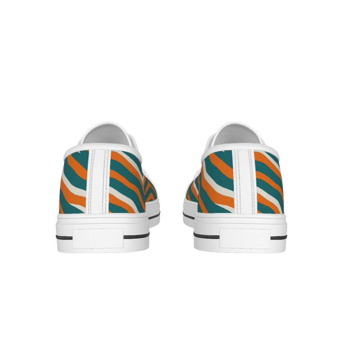 Miami Football Game Day All-over Print Women's White Sole Canvas Shoes