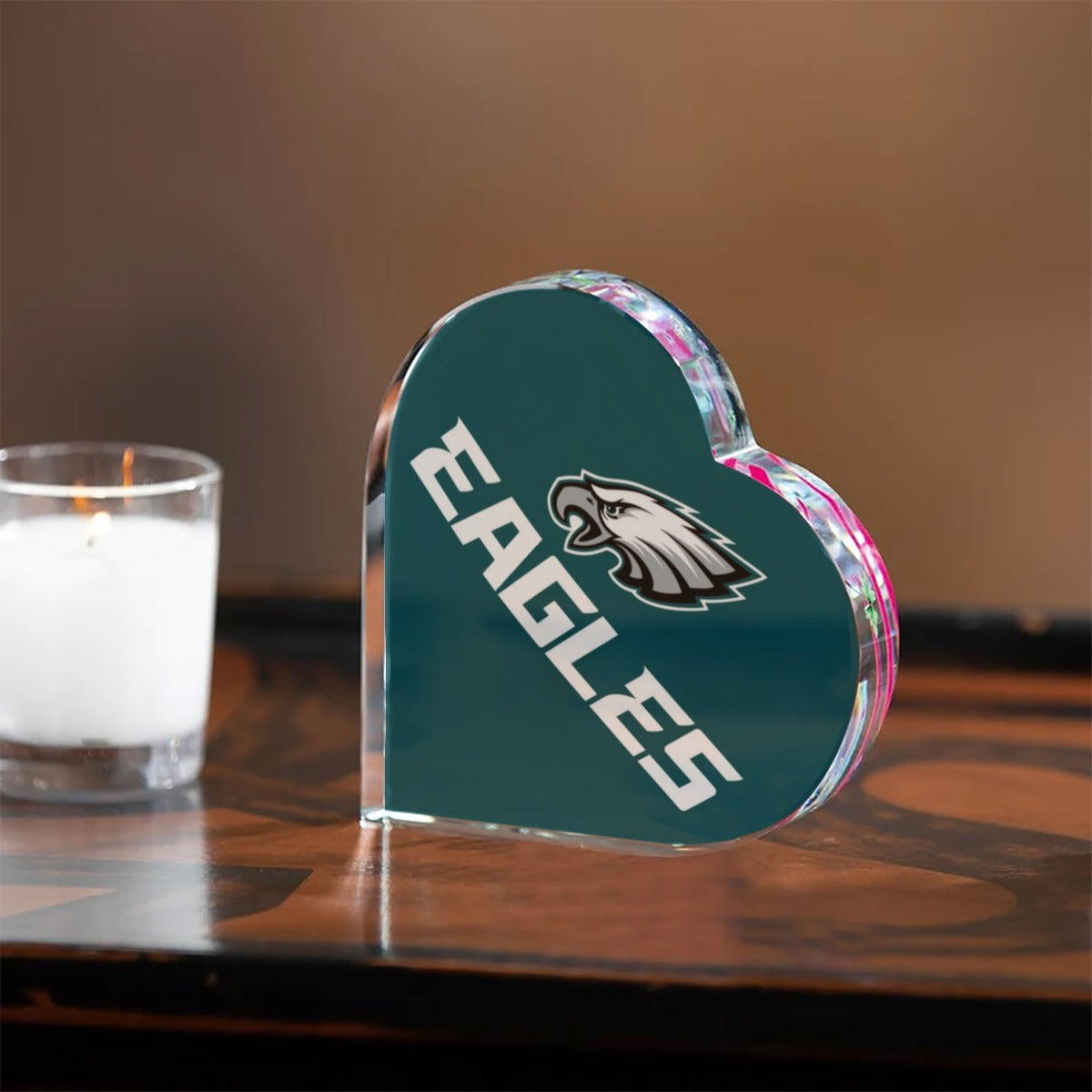 Philadelphia Football Game Day Heart Shaped Acrylic Desktop Ornament