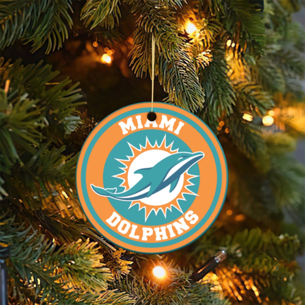Miami Football Game Day Christmas Round Ornaments For The USA (6pcs)