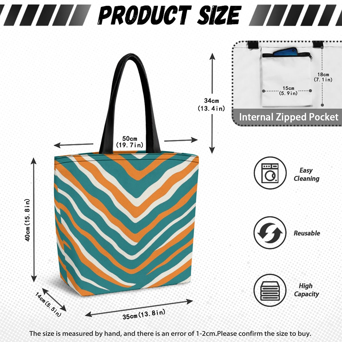 Miami Football Game Day Canvas shopping bag