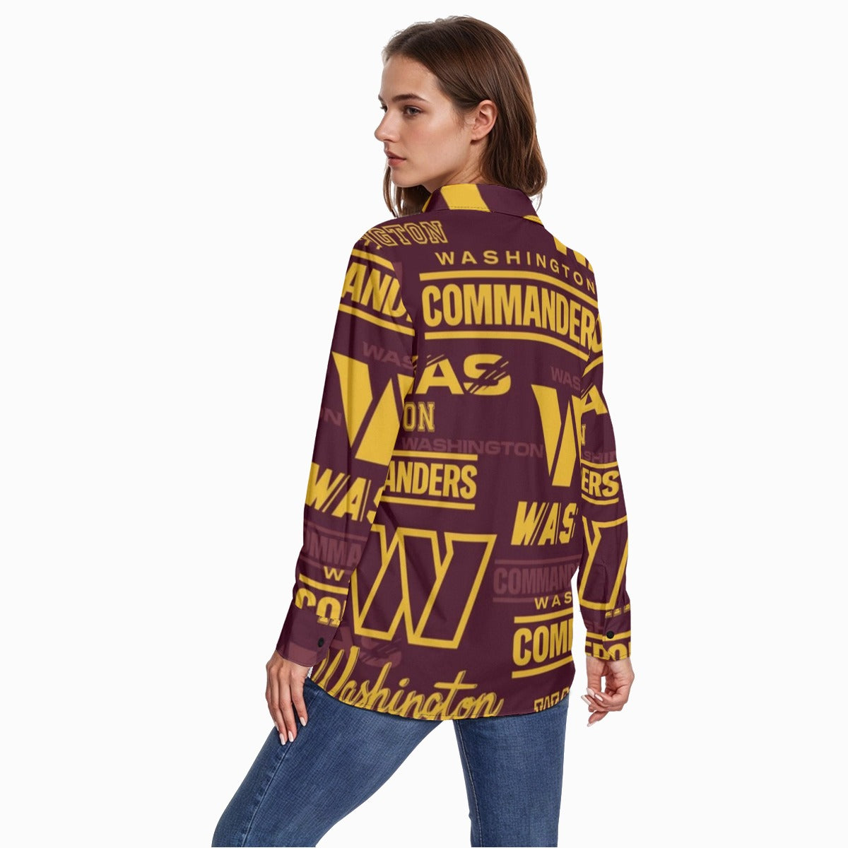 Washington Commanders Women's Comfort Shirt With Button|125GSM Cotton