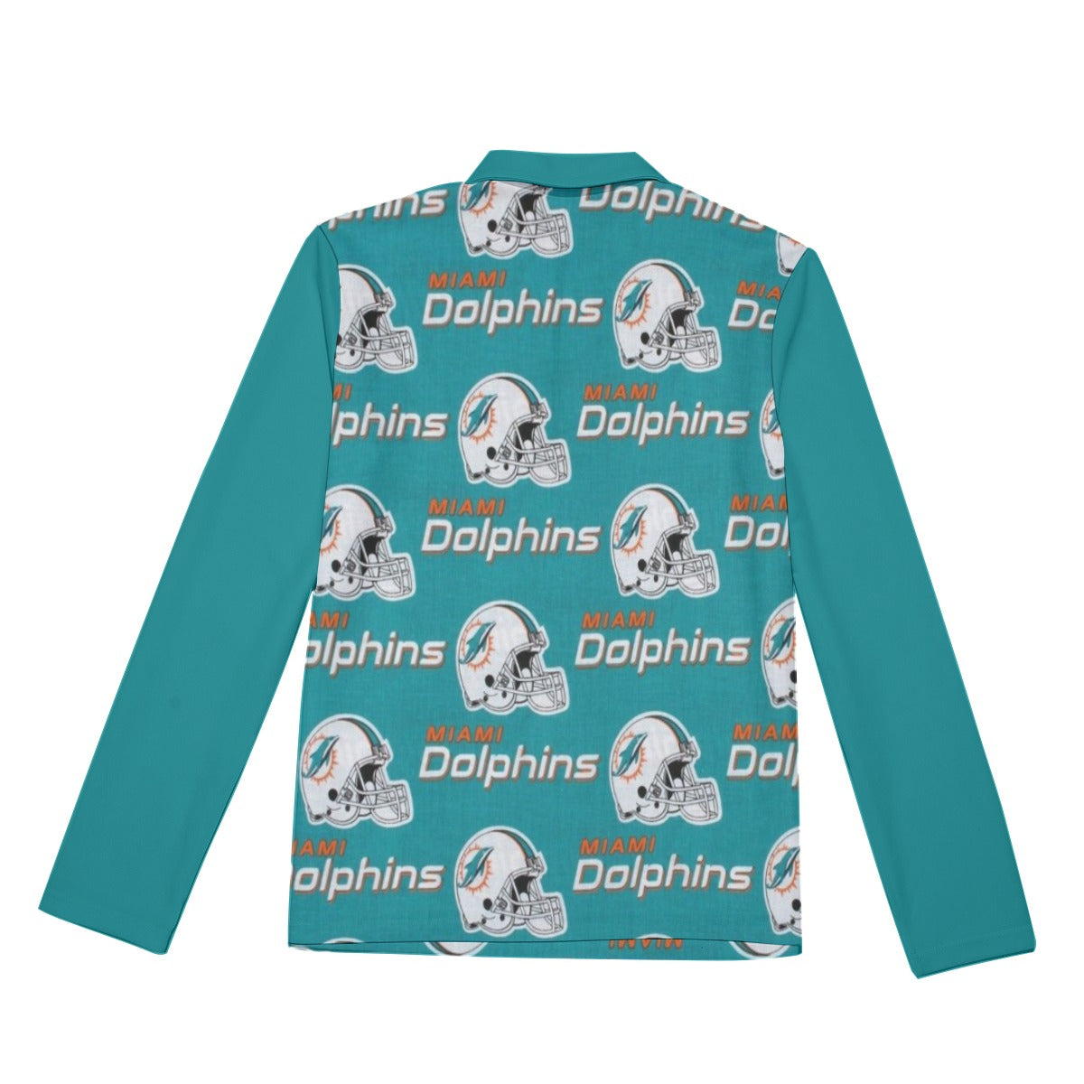 Miami Football Game Day All-Over Print Men's Lapel T-shirt With Neckline Zipper Closure