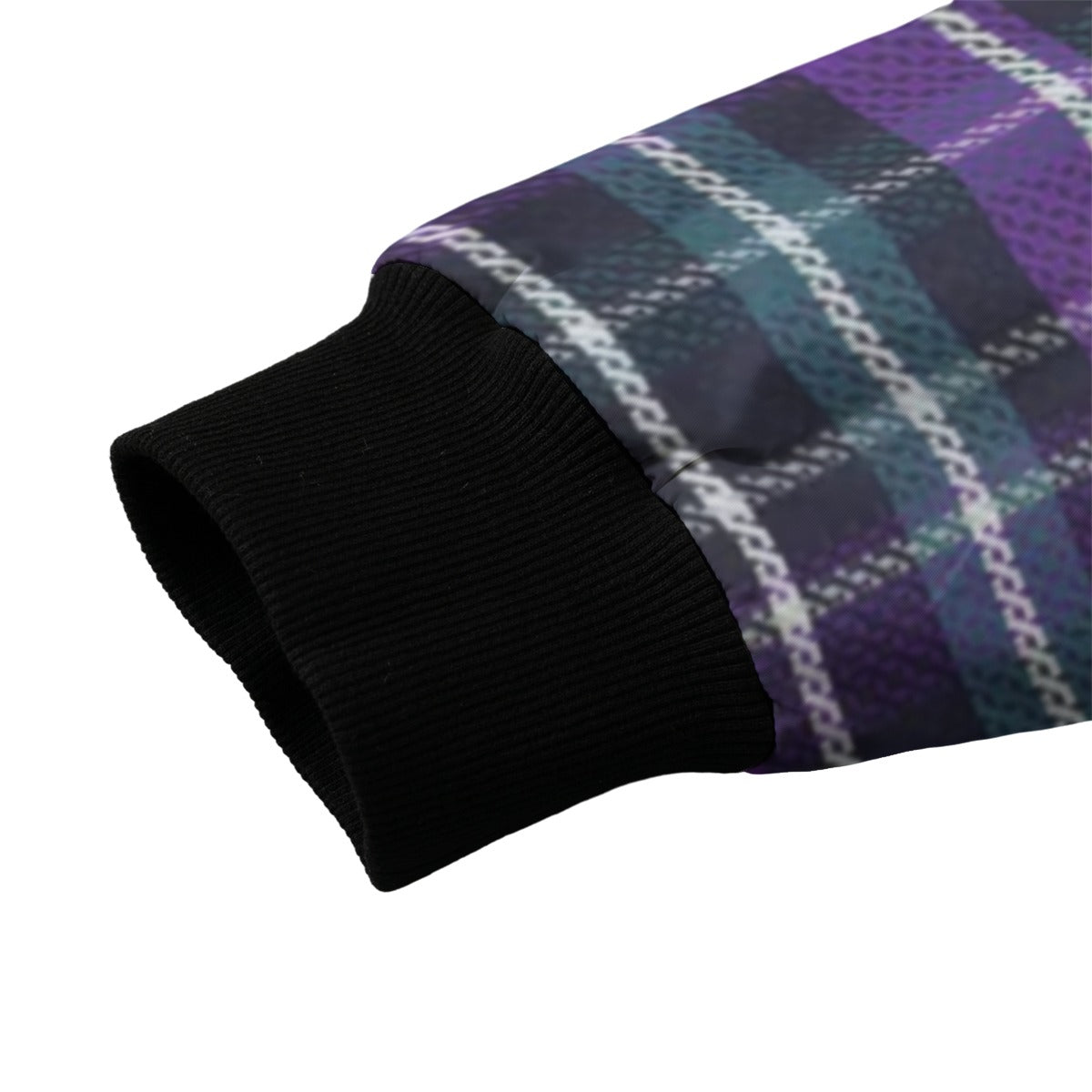 Isle of Skye – purple green tartan Fleece Bomber Jacket