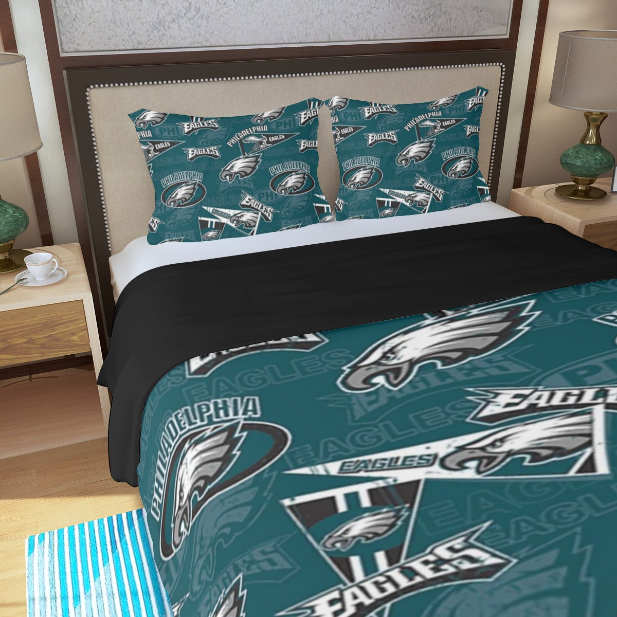 Philadelphia Football Game Day Three Piece Duvet Bedding Set