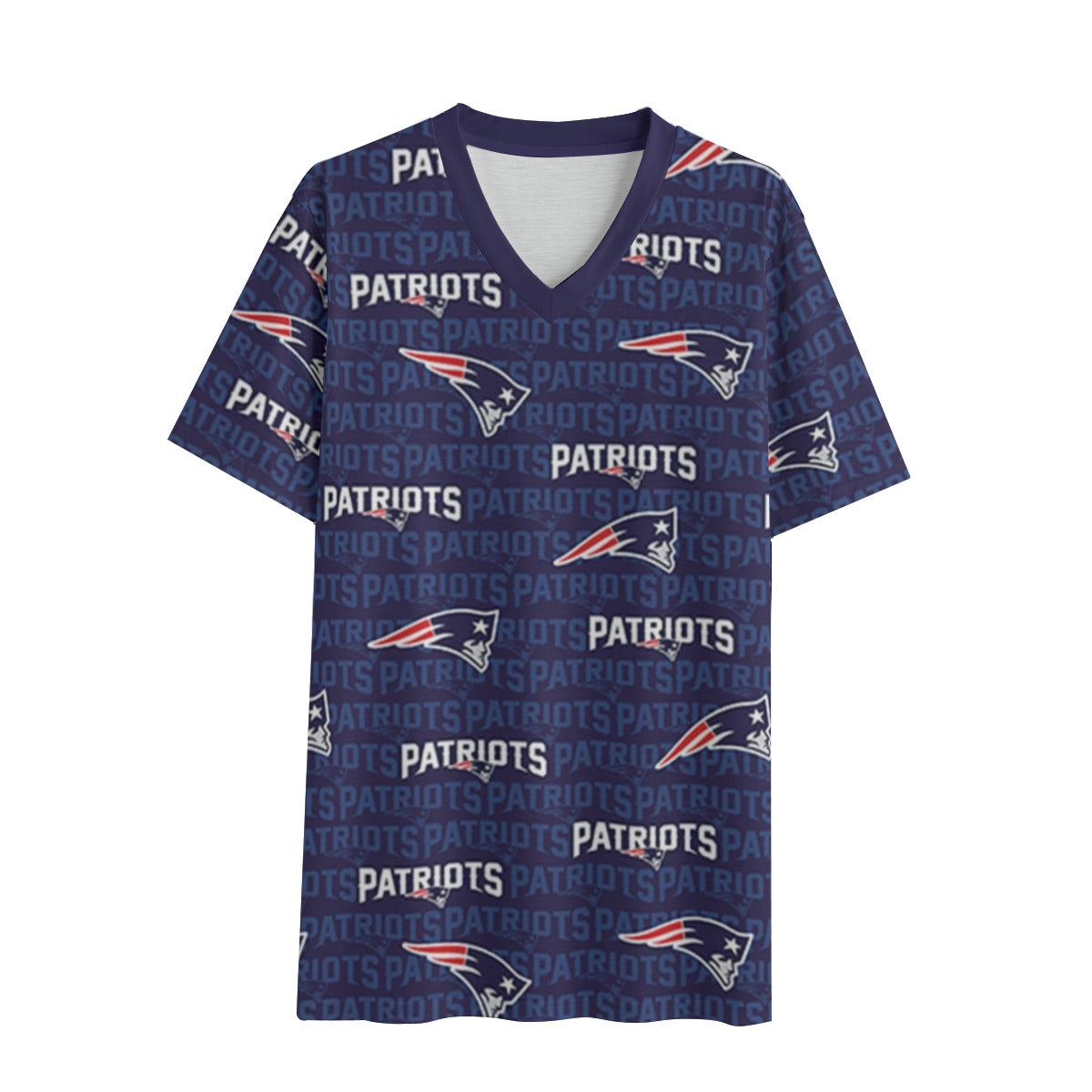 New England Football Game Day Eco-friendly All-over Print Unisex V-neck T-Shirt