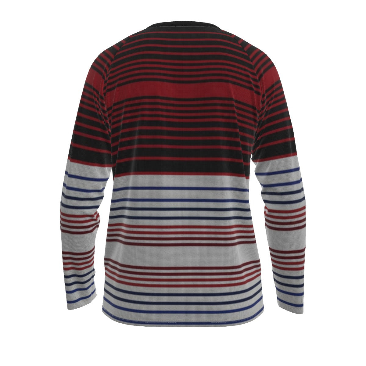 Red Black and White Striped Long Sleeve Shirt – Modern Parisian Chic