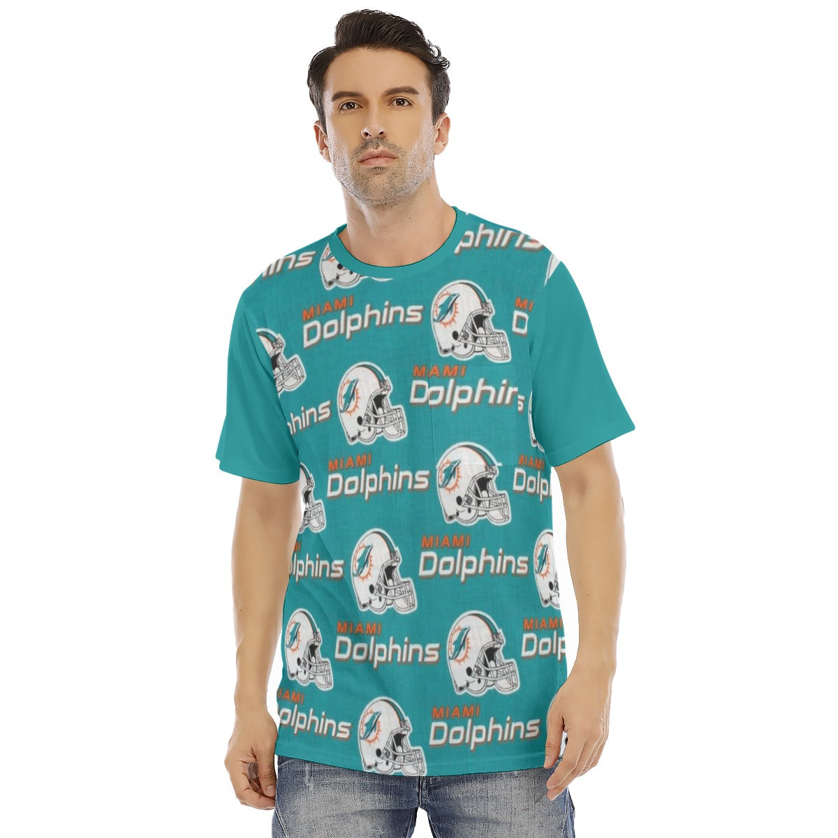 Miami Football Game Day All-Over Print Men's Short Sleeve T-shirt With Chest Pocket