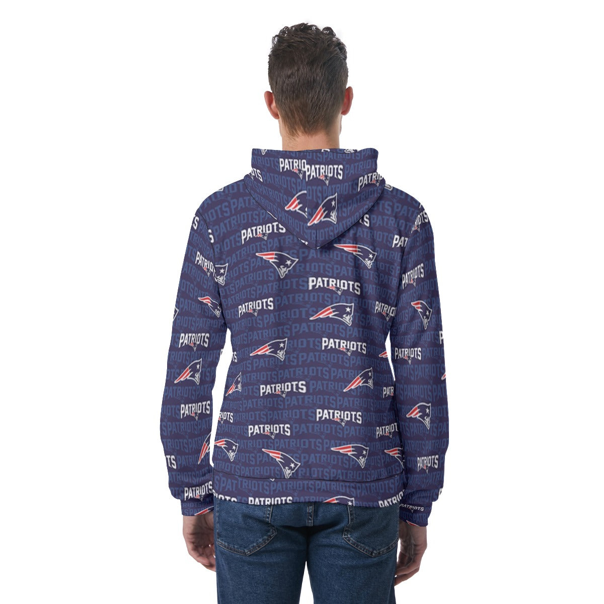 New England Football Game Day All-Over Print Men's Hoodie With Double-side Print Hood
