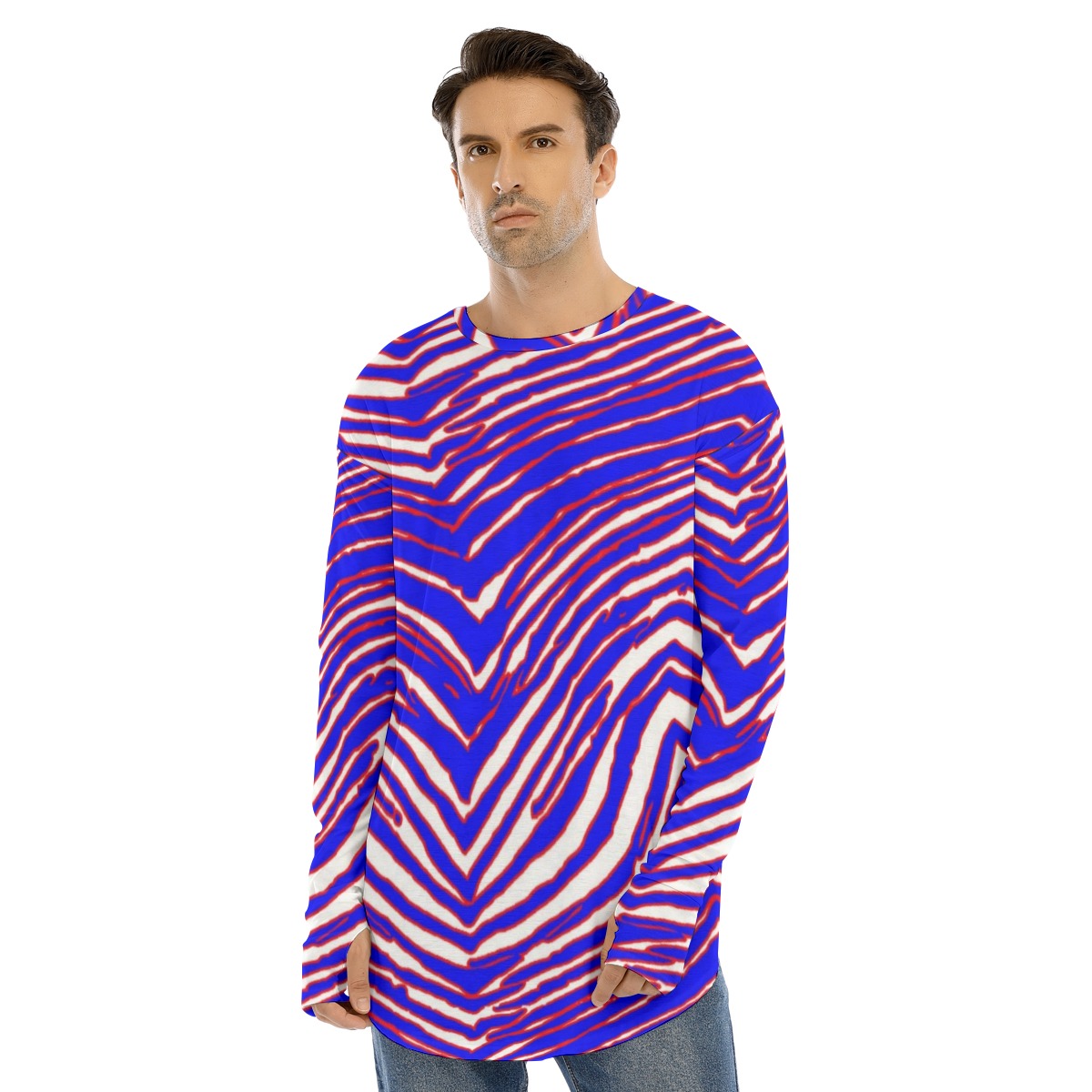 Buffalo Bills Zubaz Men's Fingerless Long Sleeve T-shirt