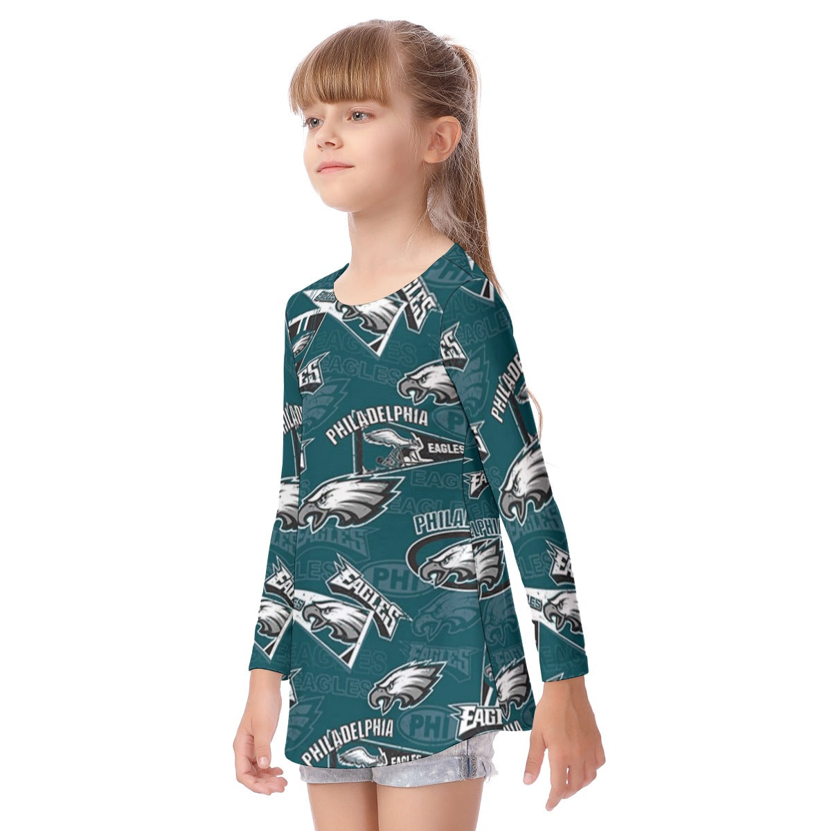 Philadelphia Football Game Day All-Over Print Kid's Long Sleeve O-neck T-shirt