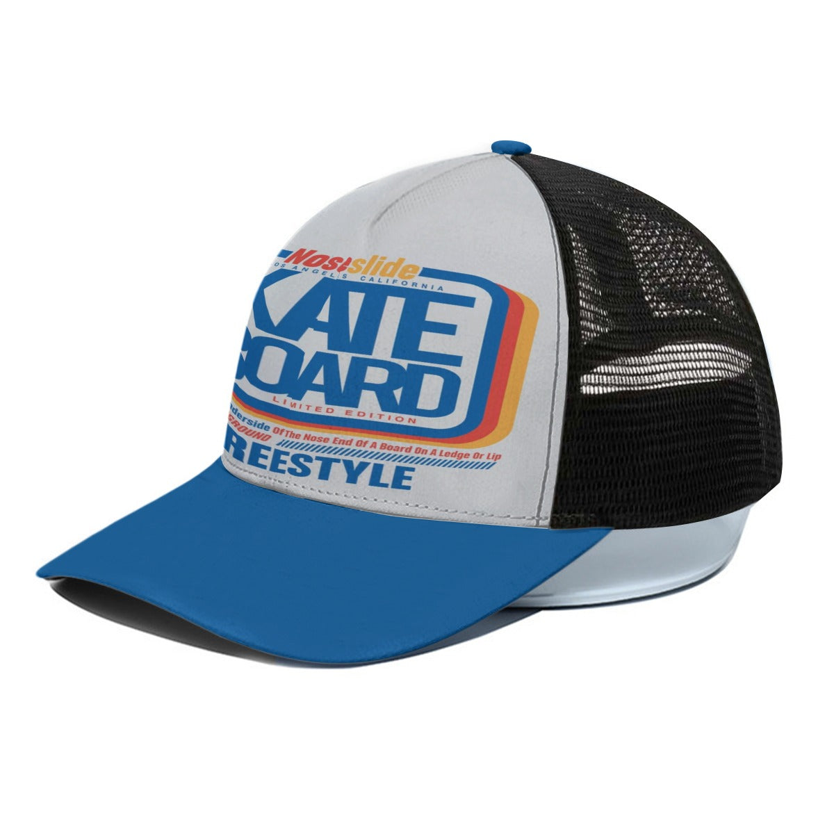 Skateboard Freestyle Trucker Hat – Retro Skate Culture Mesh Cap