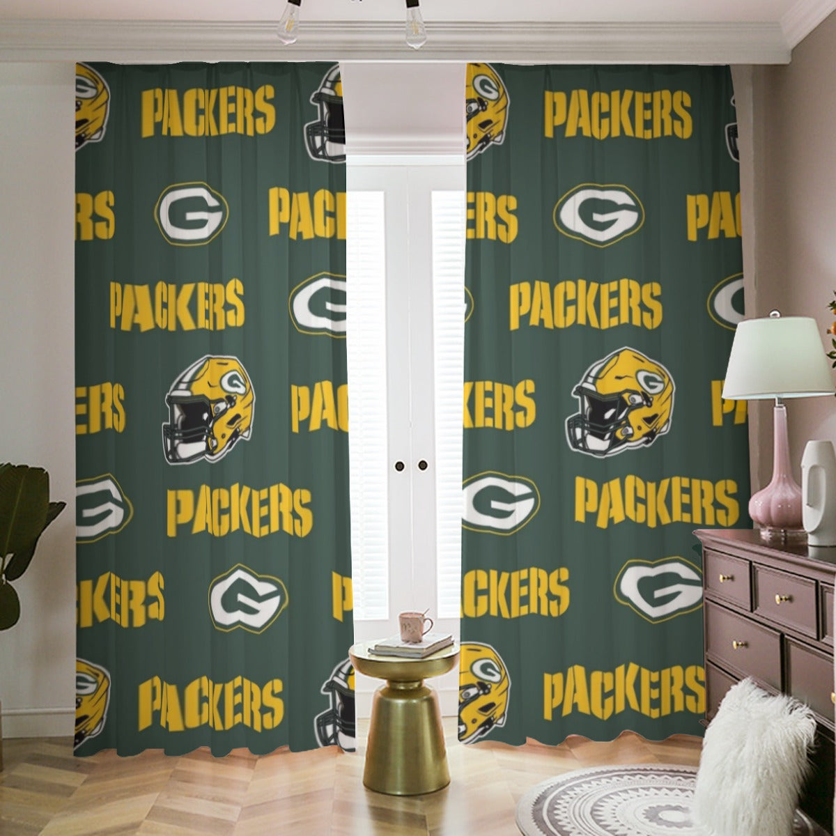 Green Bay Football Game Day Blackout Curtains with Hooks | 265(gsm)