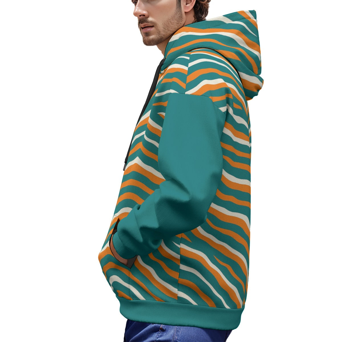 Miami Football Game Day All-Over Print Unisex Plus Fleece Pullover Hoodie