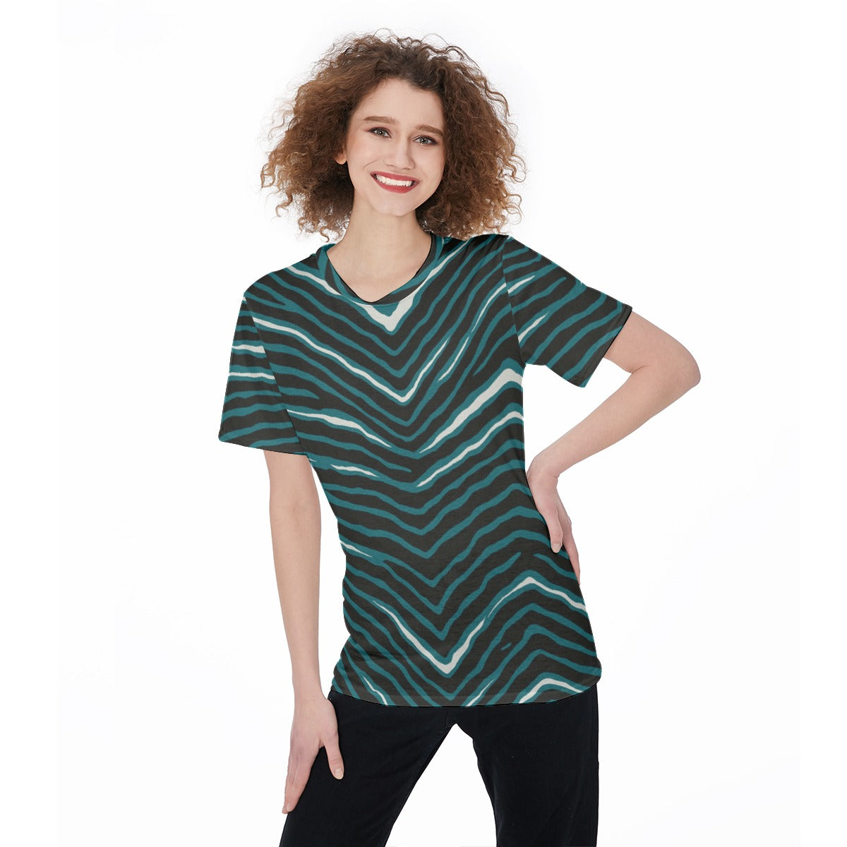 Philadelphia Football Game Day All-Over Print Women's O-Neck T-Shirt|180 GSM Jersey