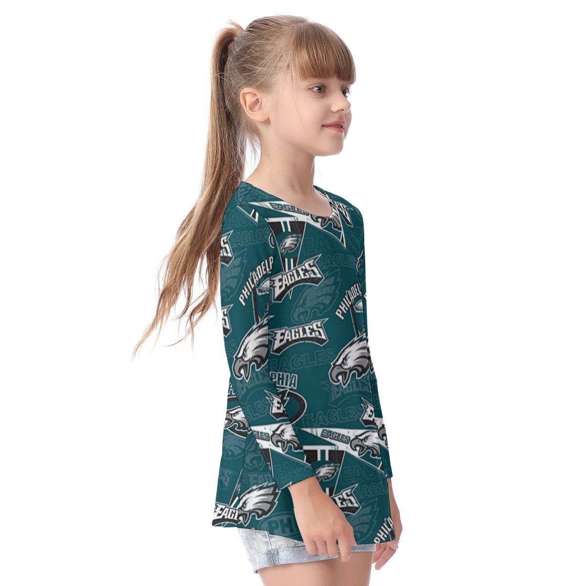 Philadelphia Football Game Day All-Over Print Kid's Long Sleeve O-neck T-shirt