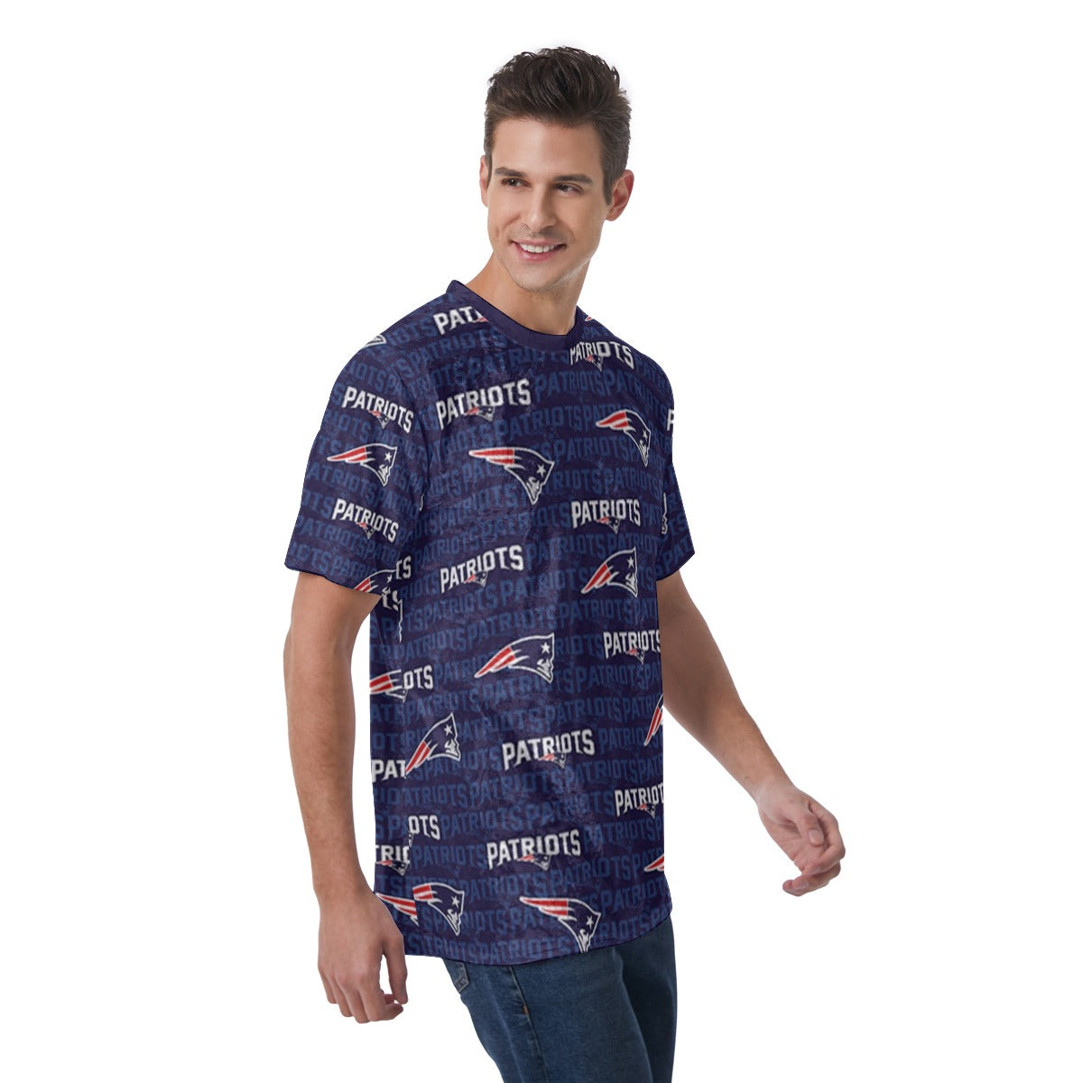 New England Football Game Day All-Over Print Men's T-Shirt | Velvet