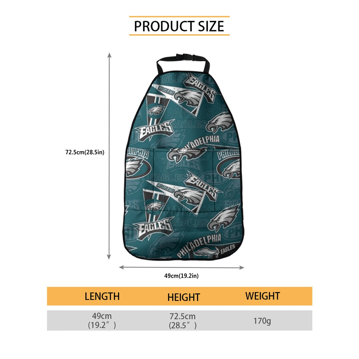 Philadelphia Football Game Day Car Seat Back Storage Bag