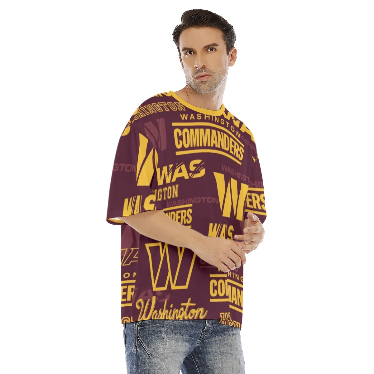 Washington Commanders Men's Drop Shoulder T-shirt With Short Sleeve