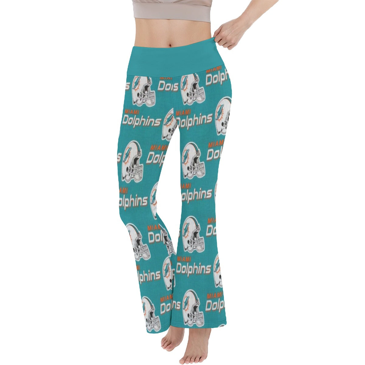 Miami Football Game Day All-Over Print Women's Reversible High-Waisted Yoga Pants