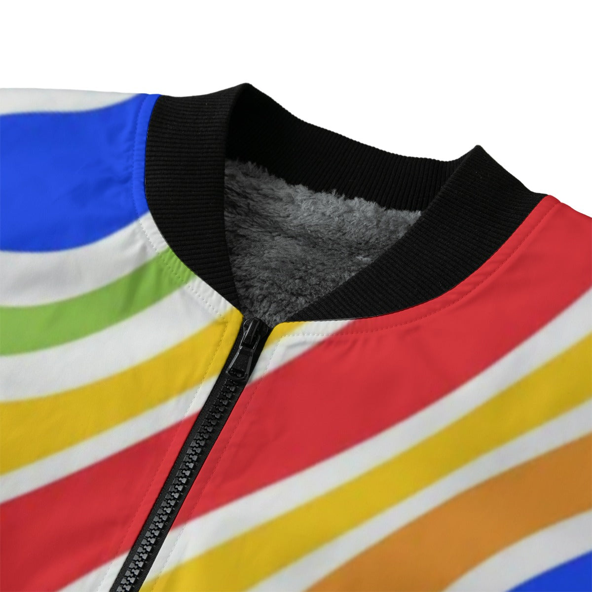 Spray Paint Drips Colorful Striped Background Fleece Bomber Jacket