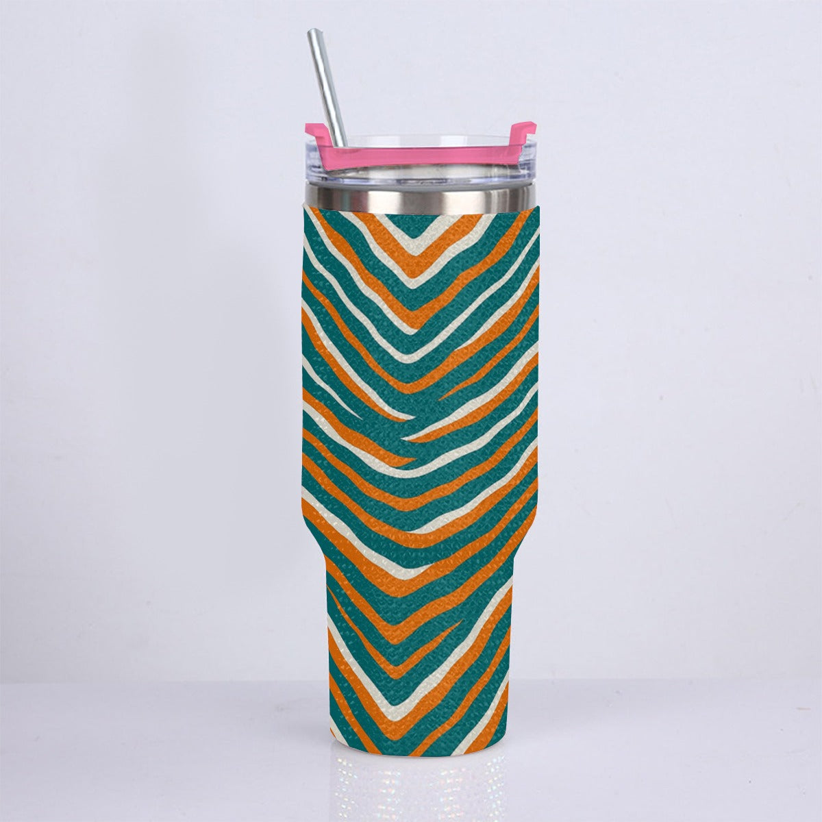 Miami Football Game Day 40oz Diamond Cup With Stainless Steel Straw