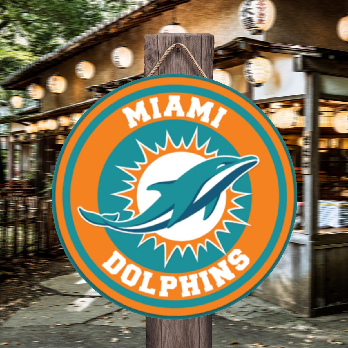 Miami Football Game Day Round House Number Door Hanger