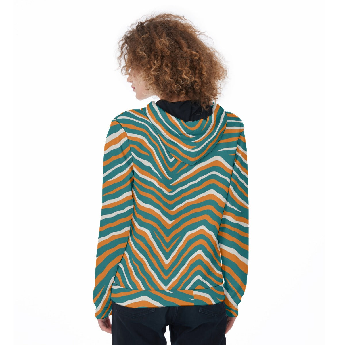 Miami Football Game Day All-Over Print Women's Zip Up Hoodie