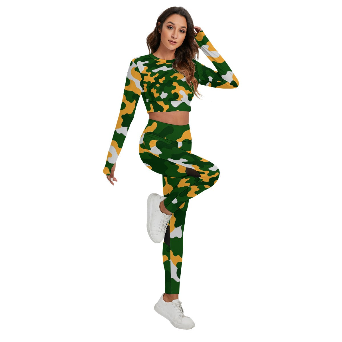 Green Bay Football Game Day All-Over Print Women's Sport Set With Backless Top And Leggings