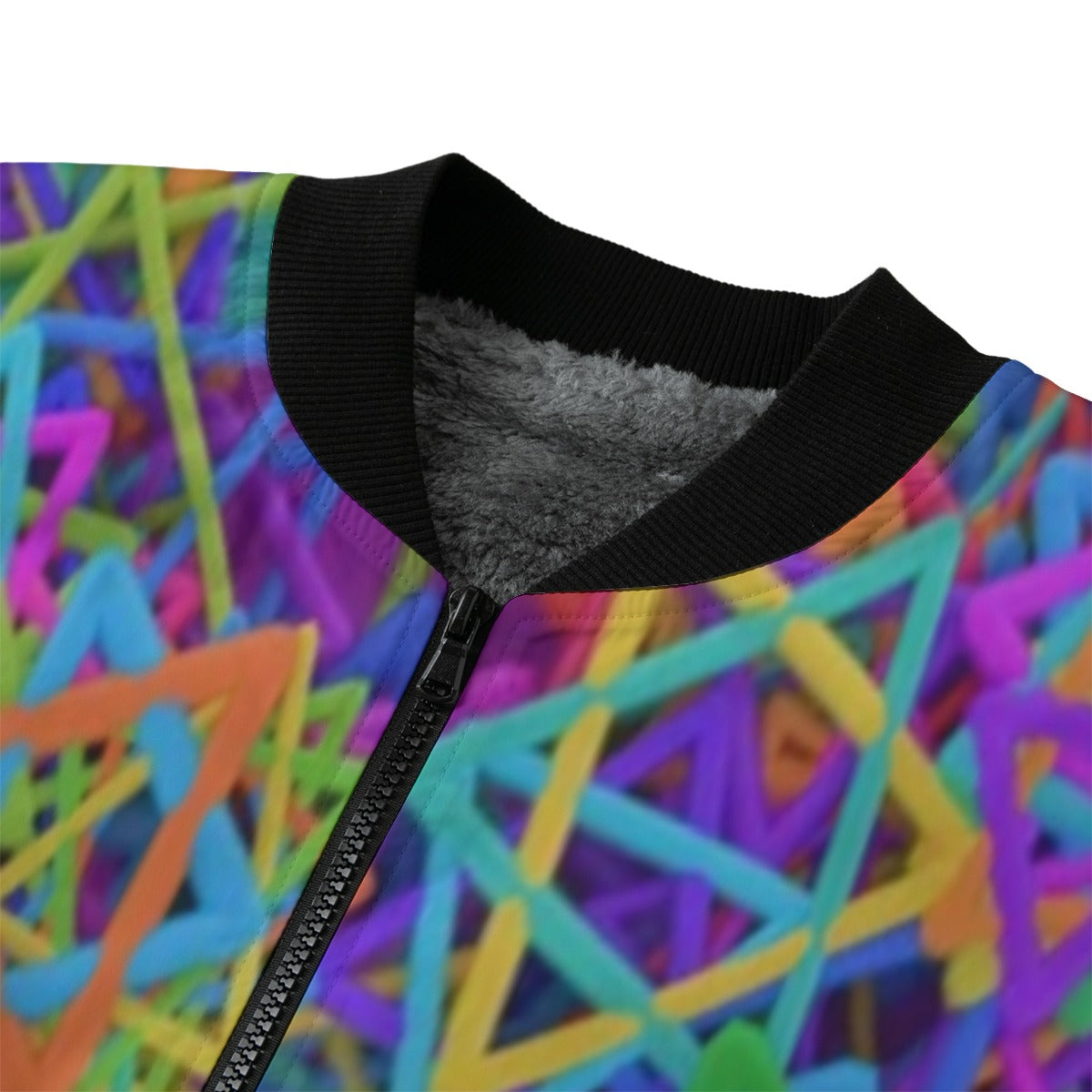 Graffiti Explosion seamless pattern geometric bunch Fleece Bomber Jacket