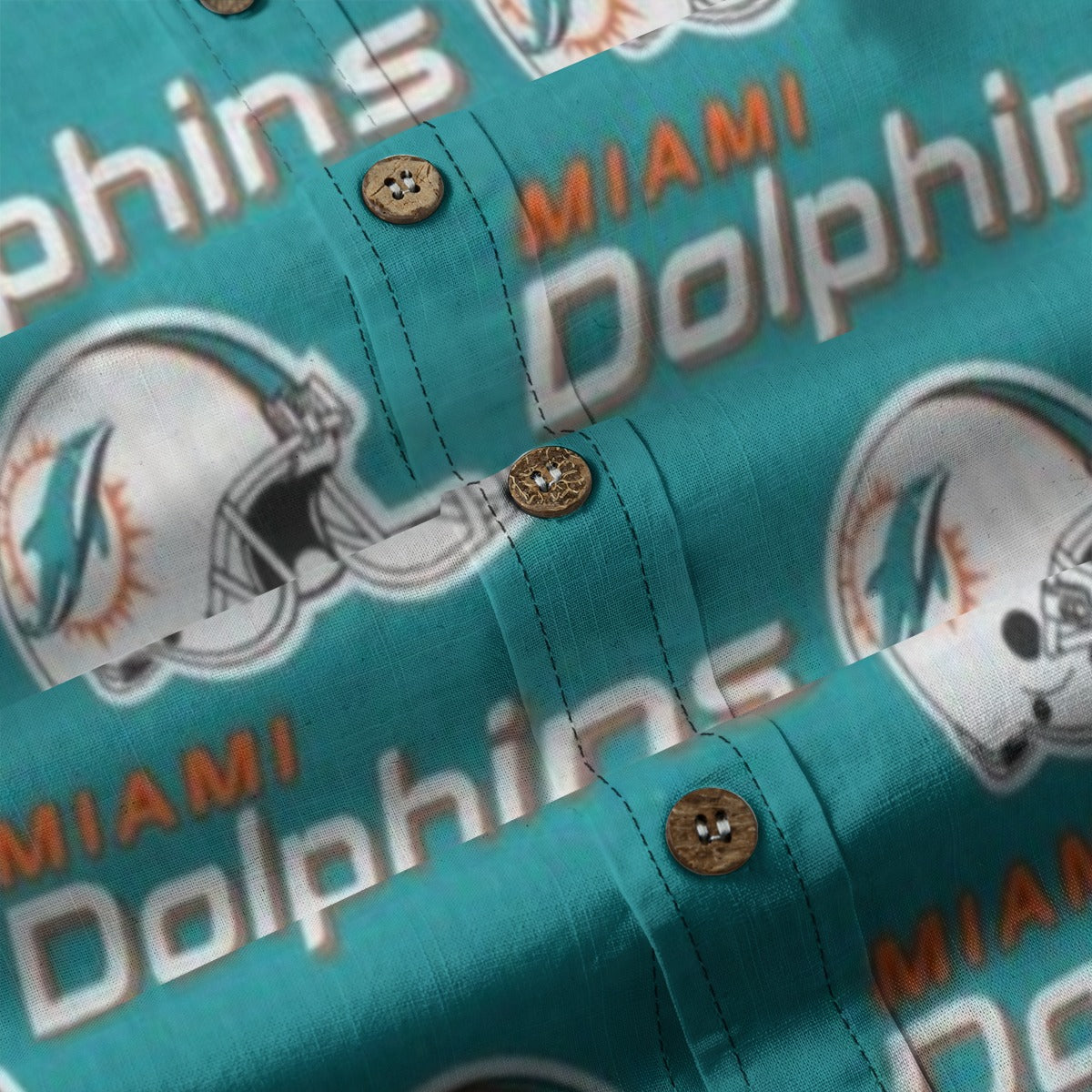 Miami Football Game Day All-Over Print Men's Casual Lapel Long Sleeve Shirt|125GSM Cotton