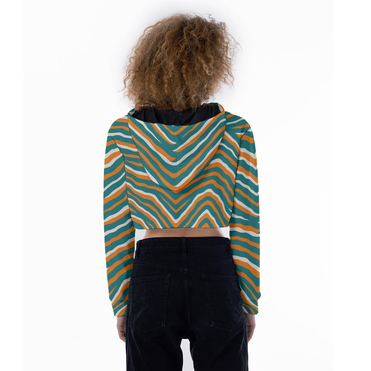 Miami Football Game Day All-Over Print Women's Crop Top Hoodie