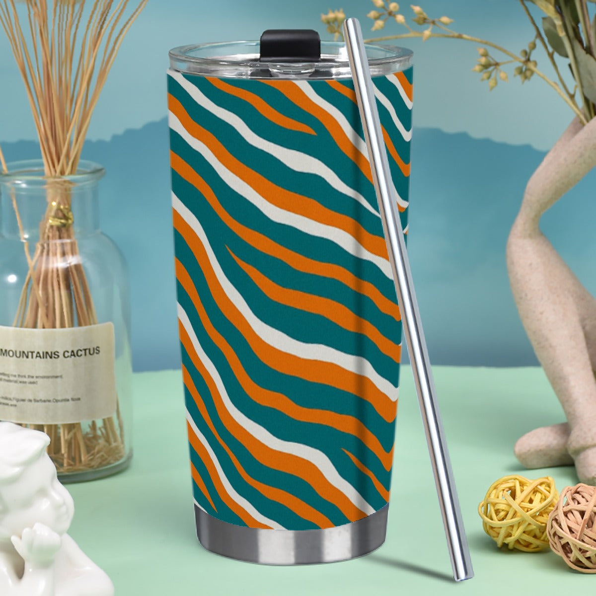 Miami Football Game Day Tumbler 20oz (with Straw)