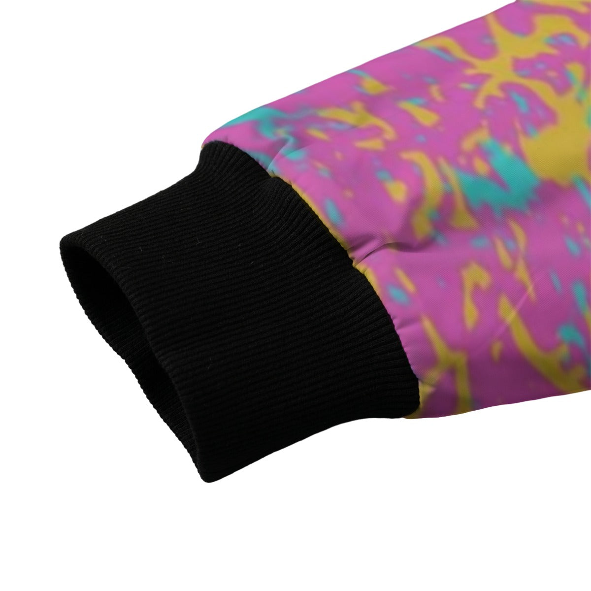 Graffiti Explosion abstract-multicolored-image-made-brush pink and blue Fleece Bomber Jacket